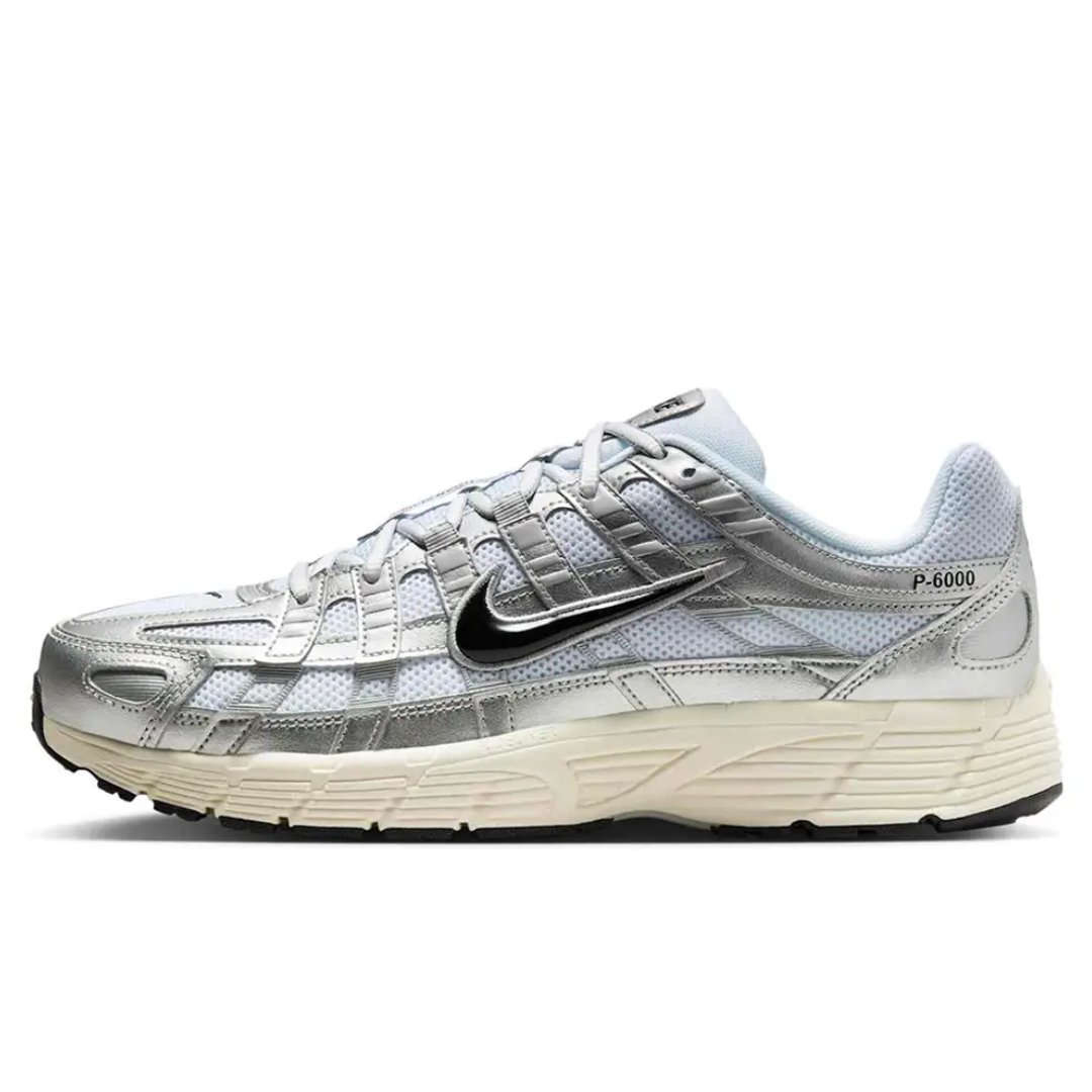 Nike P-6000 White Metallic Silver Flat Silver Black Bulk